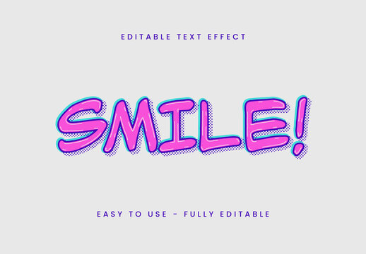 Pink Purple Retro Dotted Halftone Outline Text Effect