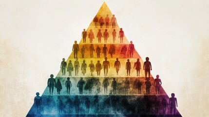 Population strata representation with pyramid layers showing hierarchy levels