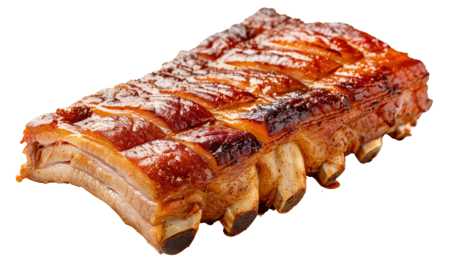 Delicious grilled spareribs showing cooking mastery on transparent background