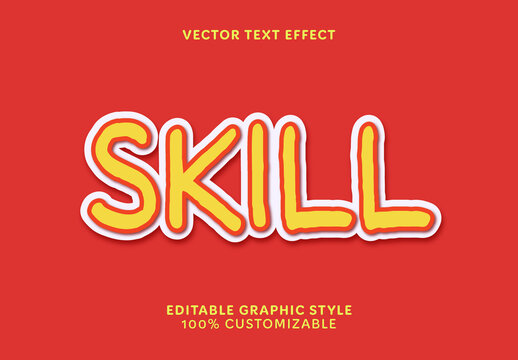 Yellow Orange Doodle Fun Outline Text Effect