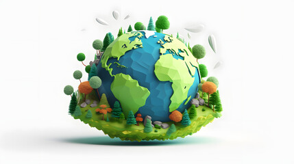 Planet Earth colorful isometric 3D