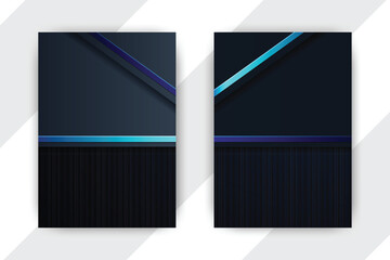 Dark blue & teal abstract design, modern template, white background, website banner