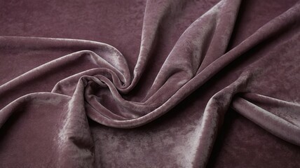 A Mauve Orchid Velvet Fabric Background. Soft and Elegant Mauve Crushed Velvet Fabric with Gentle Folds Background. Luxury Velour Textile.