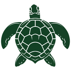 Fototapeta premium Sea Turtle Simple Vector Log
