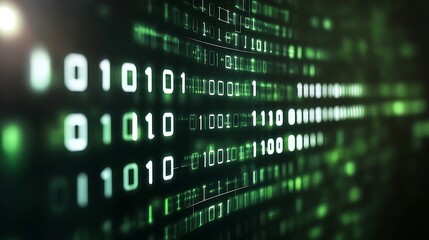 Green binary code digital stream