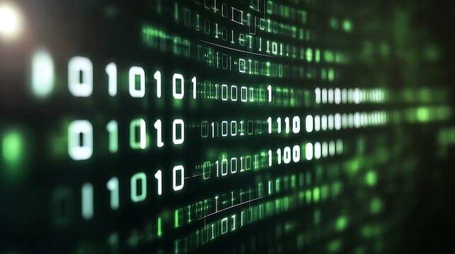 Green binary code digital stream
