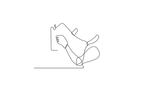 Animated self drawing of a Electrician is on duty video design illustration. Electrician design illustration simple linear style video concept. Electrician illustration for your video asset design.