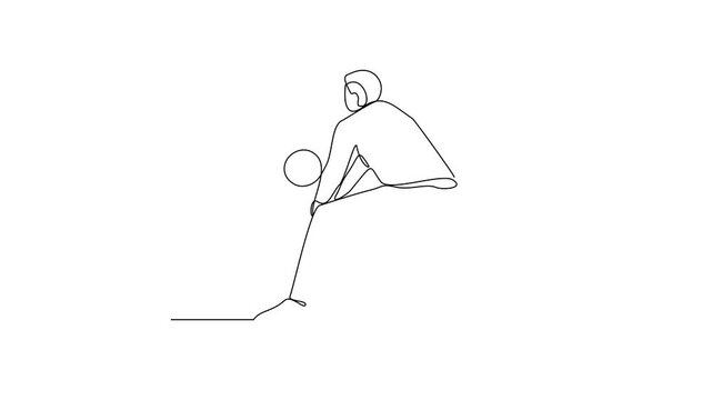 Animated self drawing of Volleyball sports video design illustration. Volleyball sports design in simple linear continuous style video concept. Sports themes design for your asset design video.
