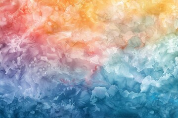 Fototapeta premium A harmonious abstract watercolor painting with layers of orange, pink, and blue hues, A harmonious watercolor design with layers of translucent colors