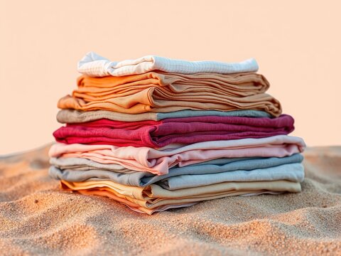 Vertical Rag Stack with Soft Ripple & Sandy Texture