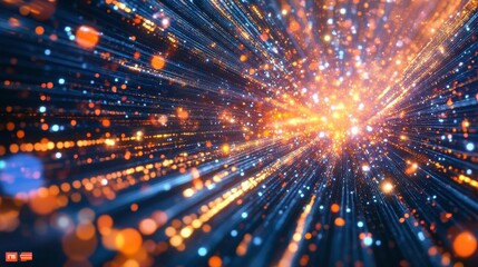 Naklejka premium Bright Light Digital Data Protection Interface