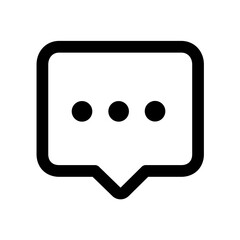 Fototapeta premium A Simple Speech Bubble Conveying Unspoken Thoughts And Pending Communication, Featuring Bold Black Lines On A Clean White Background