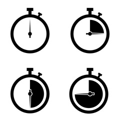 Timer Icon Set. Stopwatch Vector Icon in line style design. Stopwatch Symbol. Vector illustration.