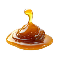 Spoon Full of Date Syrup Caramel Sauce Isolated on Transparent Background