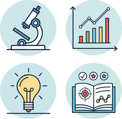 set of research related icons editable stroke