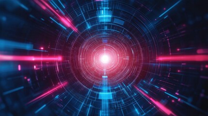 Digital Shield Concept with Bright Light and Security Focus