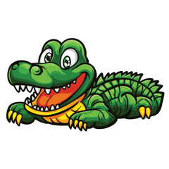 Naklejka premium Crocodile Simple Vector Logo