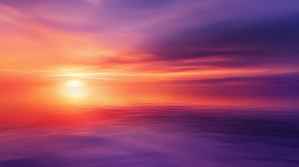 Ethereal sunset seascape with radiant light illuminating horizon beauty