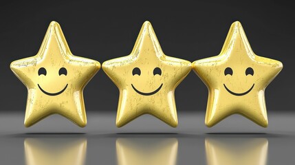 Minimal concept of Market research and product review visualization, structured ranking with faces and stars indicating satisfaction levels, ideal for company evaluation and brand reputation