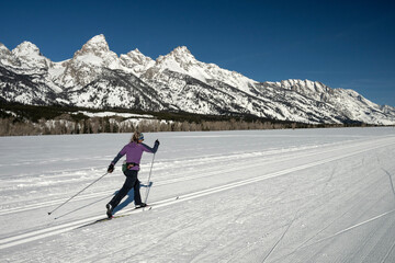 Cross country skiing; Grand Teton NP; Wyoming