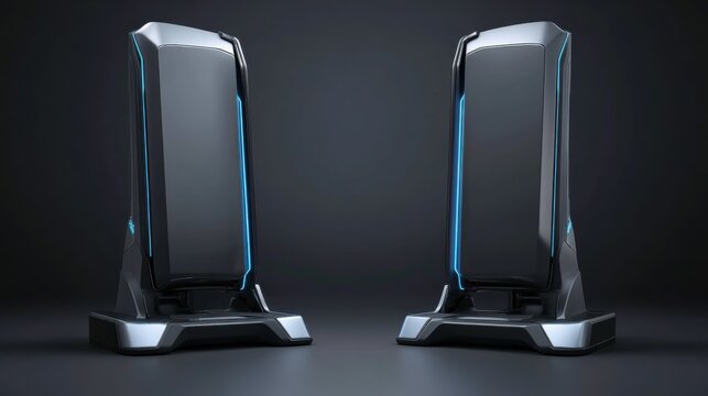 Futuristic Scanning Devices with Isolated Background