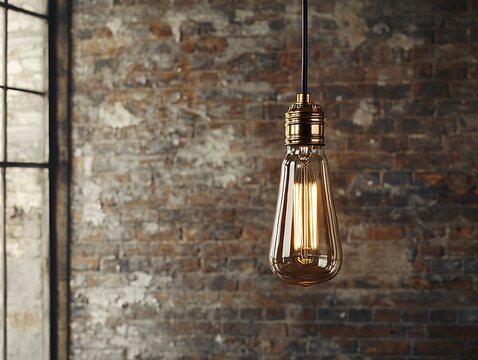 Edison bulb hangs in loft