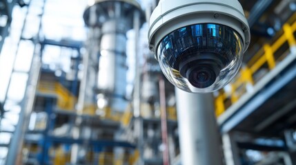 High-Tech CCTV Camera in Industrial Setting