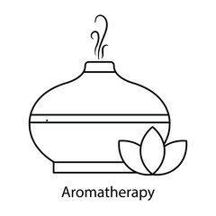 Aromatherapy Icon – A Diffuser Releasing Fragrant Steam with Minimalist Design.