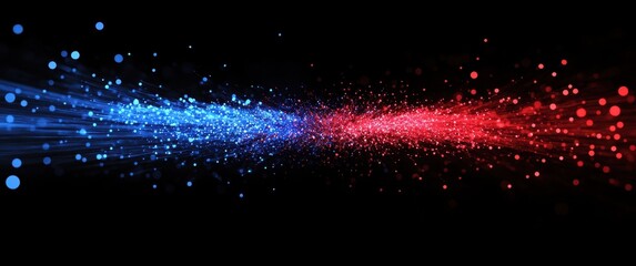 Vibrant Abstract Background with Blue and Red Particles Creating a Stunning Visual Effect for Creative Design Projects and Digital Art