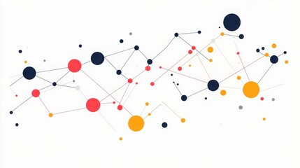 Abstract data network visualization with connecting dots and lines concept