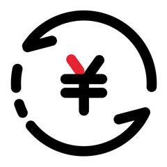 The Continuous Flow Of Yuan, Representing Financial Circulation And Economic Dynamism In A Bold, Graphic Style