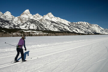  Cross country skiing; Grand Teton NP; Wyoming