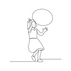 One continuous line drawing of children playing  in the playground park vector illustration. Games themes design concept in simple linear continuous line. Game themes design is suitable for your asset
