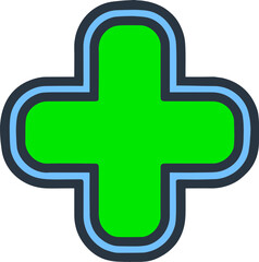 Obraz premium Health and medical concept with green plus icon