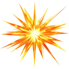 Abstract Starburst Radiating Light With Orange and Yellow Glow
