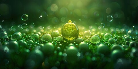 green bacteria cells