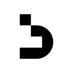 Letter BL or LB creative negative space monogram logo