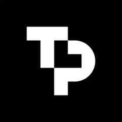 Fototapeta premium Letter TP monogram minimal logo design