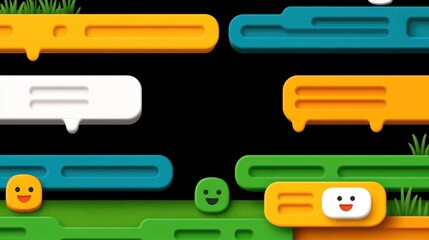 Fototapeta premium Cheerful message bubbles background for communication, conversation, or marketing usage