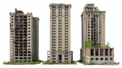 Business buildings, Skyscrapers in business quarter in Sao Paulo in isolated on white background.  PNG, AI Generated 