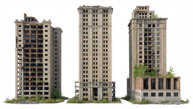 Business buildings, Skyscrapers in business quarter in Sao Paulo in isolated on white background.  PNG, AI Generated 