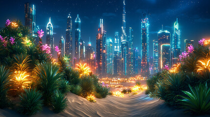 Fototapeta premium desert oasis dubai,