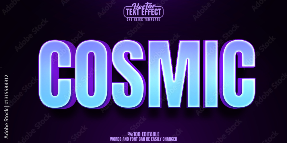 Poster cosmic editable text effect, customizable universe and space 3d font style