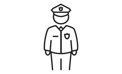 警察官のアイコン シンプルな線画イラスト