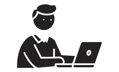 プログラマーのアイコン シンプルな線画イラスト