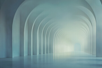 Obraz premium empty white arches with light coming