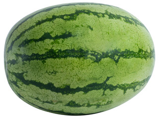 Closeup of a fresh whole watermelon isolated