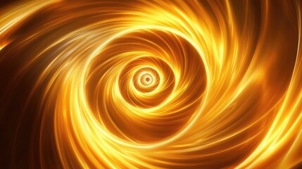 Swirling Golden Light Patterns in a Hypnotic Spiral Formation Capturing Radiance and Energy