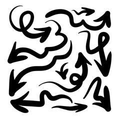 Arrow icon in hand drawn style.Cursor pointer sign business concept.