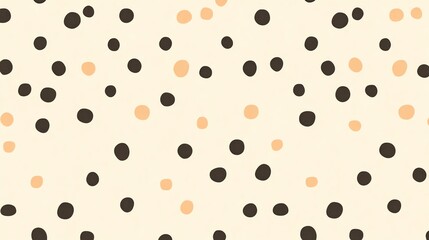 Pattern Featuring Black and Peach Dots on a Light Beige Background for Decorative Use in Textiles and Design